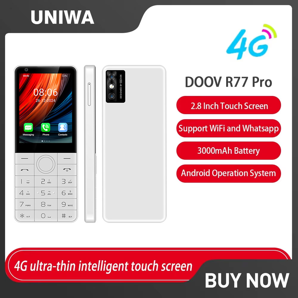 DOOV R77 プロ 4 グラムスマートタッチスクリーン 2.8 「3 ギガバイト 32 ギガバイトの Android 5MP カメラ Whatsapp ロシア語多言語キーボードスマートボタン電話