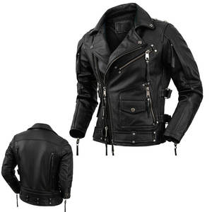 Men's Black Motorcycle Jacket, Slim-Fit Stand-Up Collar Canvas Pilot Jacket, Genuine Leather, Premium Quality