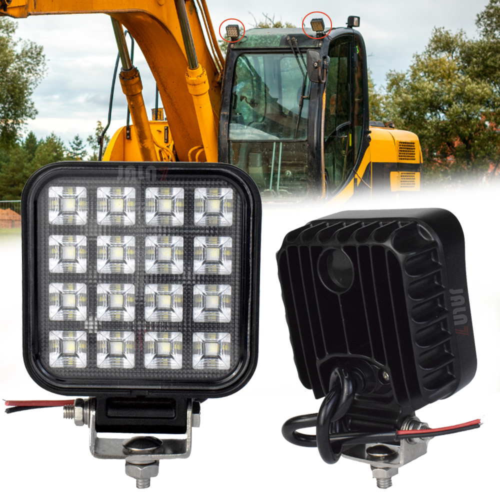 JALN7 LED ライト 3 インチ角投光器 24 ワット掘削機フォークリフト大型トラクタートラックバックホー重機 12-30V