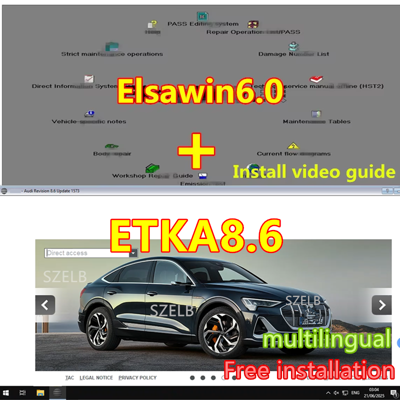Etka 8.6 最新メンテナンス ソフトウェア グループ車両電子部品カタログを備えた ELSAWIN 6.0、V/W AU/DI SE/AT SKO/D に適しています