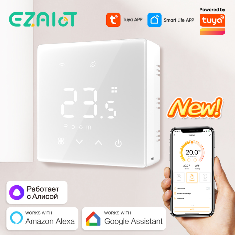 Tuya WiFi/ZigBee スマート サーモスタット バッテリー駆動温度調節器 ガスボイラー ワイヤレス温度コントローラー Alexa Google Home