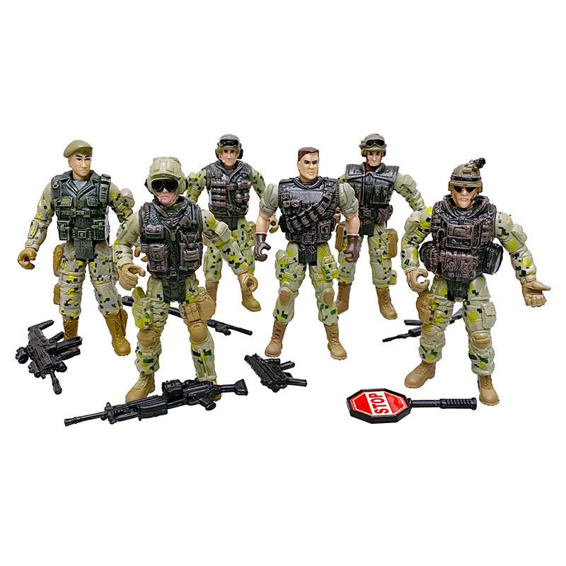 6 個陸軍男性 SWAT チーム兵士第二次世界大戦戦争ゲーム可動アクションフィギュアプレイセット軍事 Modle 用キッドボーイ子供ギフト