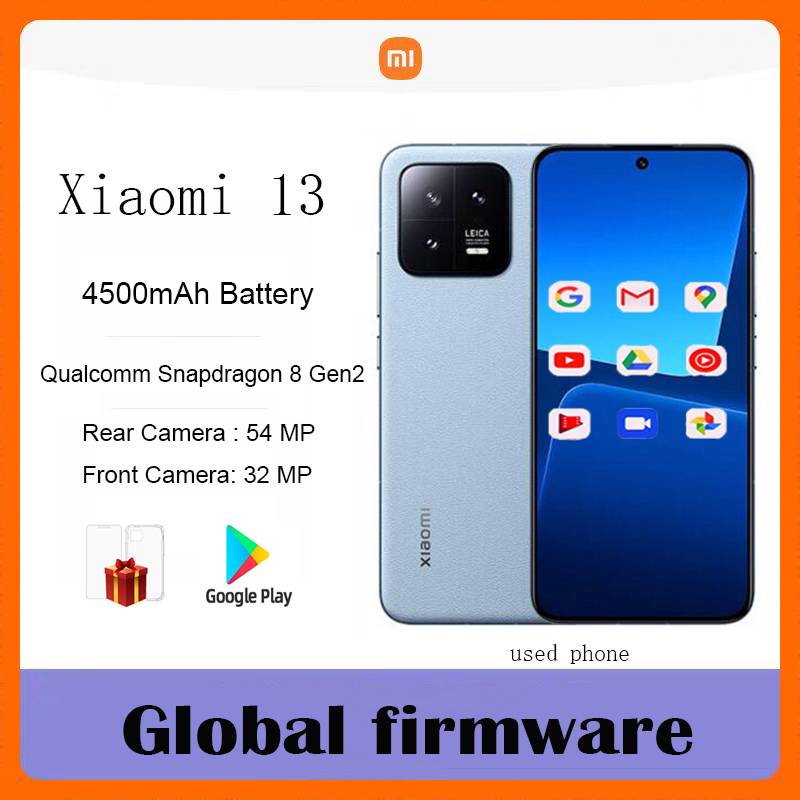 グローバルファームウェアオリジナルXiaomi 13 5Gスマートフォン6.36インチHyperOS 2.0 4500mAh IP68 2400x1080px中古電話