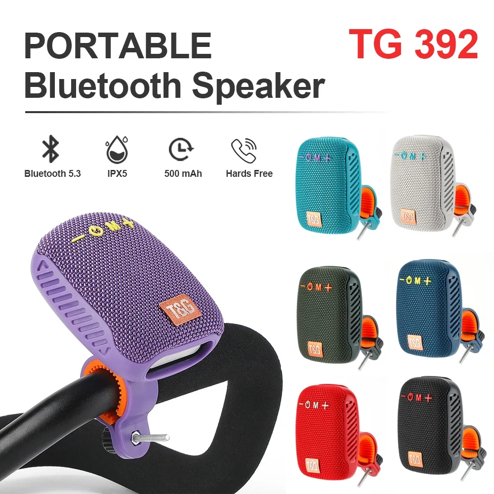 屋外自転車 TG392 ポータブル Bluetooth スピーカー TWS ワイヤレスミニ低音 FM ラジオサウンドバーラジカセ乗馬音楽再生スピーカー