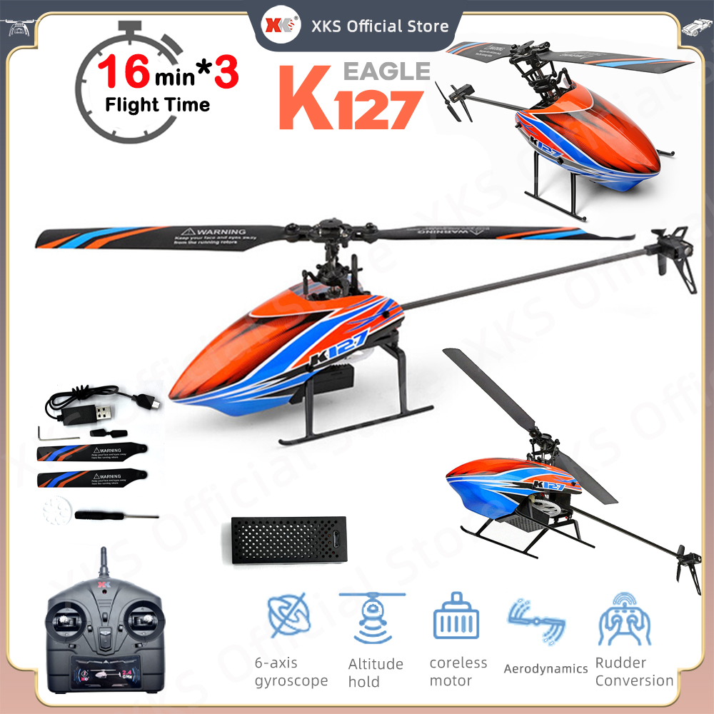 WLtoys XKS RC ヘリコプター K127 2.4 グラム 4CH 6 軸ジャイロスコープシングルブレードプロペラジャイロミニ RC ヘリコプター RC おもちゃギフト子供のための v911