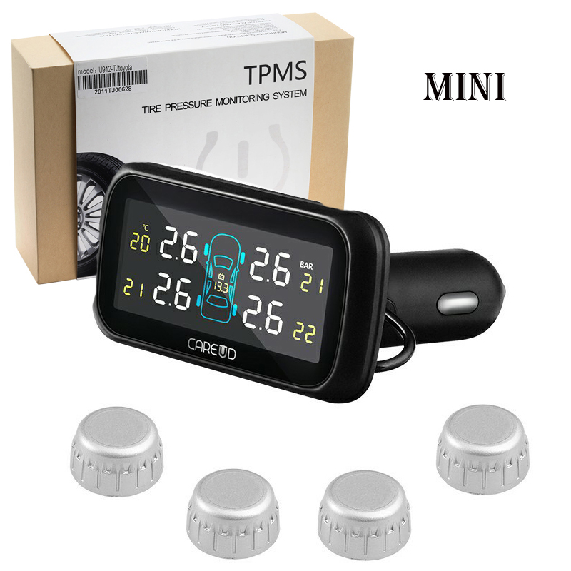CAREUD TPMS U903 ワイヤレスタイヤ空気圧監視システム 4 ミニ外部センサーバッテリー交換 LCD スクリーンアラーム車 TPMS ツール
