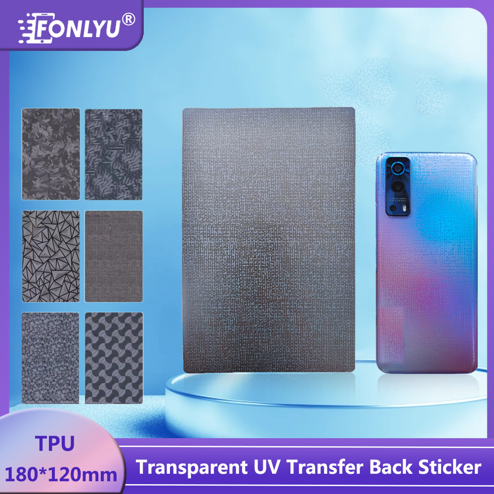 FONLYU 50 個透明 UV 転送バックステッカー携帯電話背面スキン保護フィルムヒドロゲル切断機カッター用