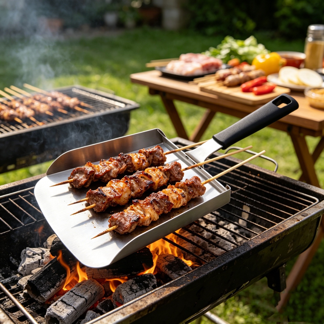 BBQグリルツールステンレススチールトランスファーシャベル、多目的ピザフライ移動スパチュラ