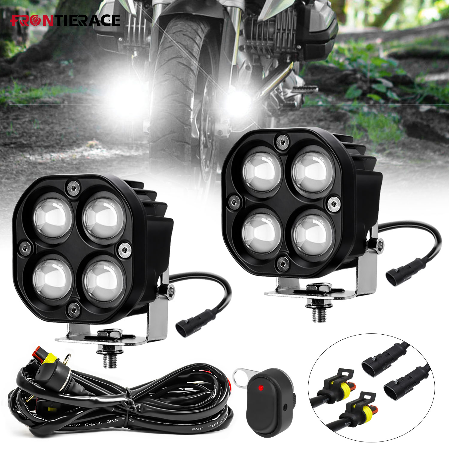 オートバイ LED 補助ヘッドライト高 Led 灯台 3000k/6000k 120 ワット 6000K ATV トラックダートバイク SUV UTV