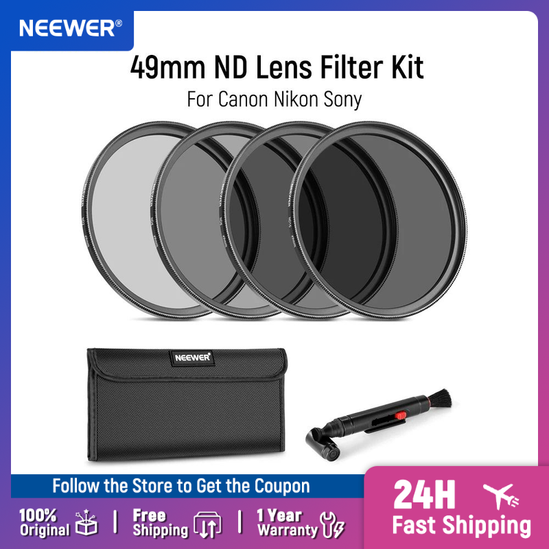 NEEWER ND レンズフィルターキット ND2 ND4 ND8 ND16 フィルターポーチ ニュートラルデンシティおよびアクセサリーキット Canon Nikon Sony Panasonic DSLR カメラ