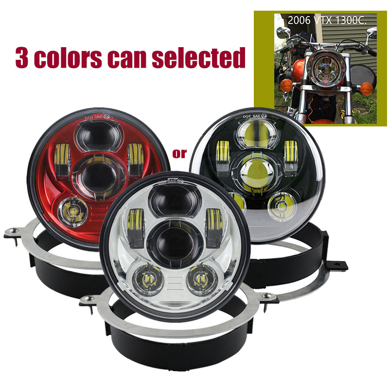 ホンダ 2002-2008 VTX 1800 VTX 1300 5.75 インチ LED オートバイ高低ビームヘッドライトヘッドライトキットブラケット
