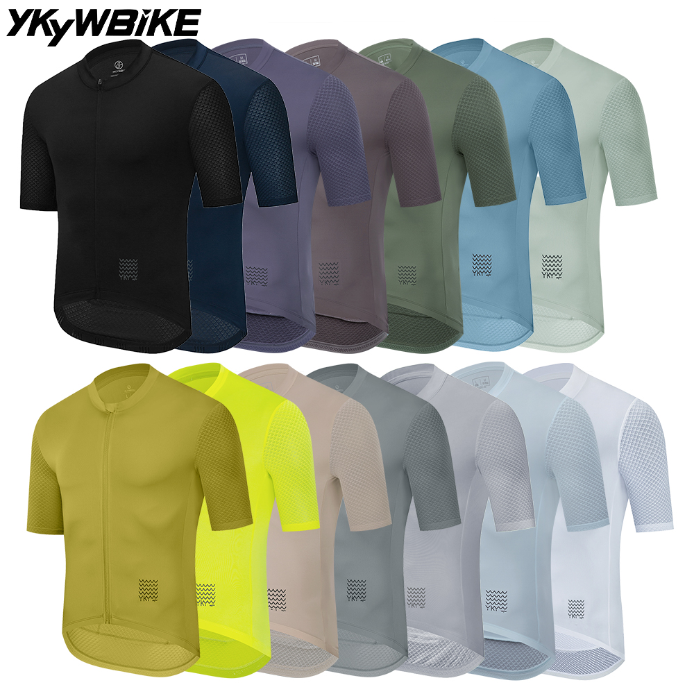 YKYW Summer Men Pro Cycling Jersey Short Sleeve Quick Dry High Elastic Breathable MTB Road Bike Outdoor Bicycle Riding Clothing