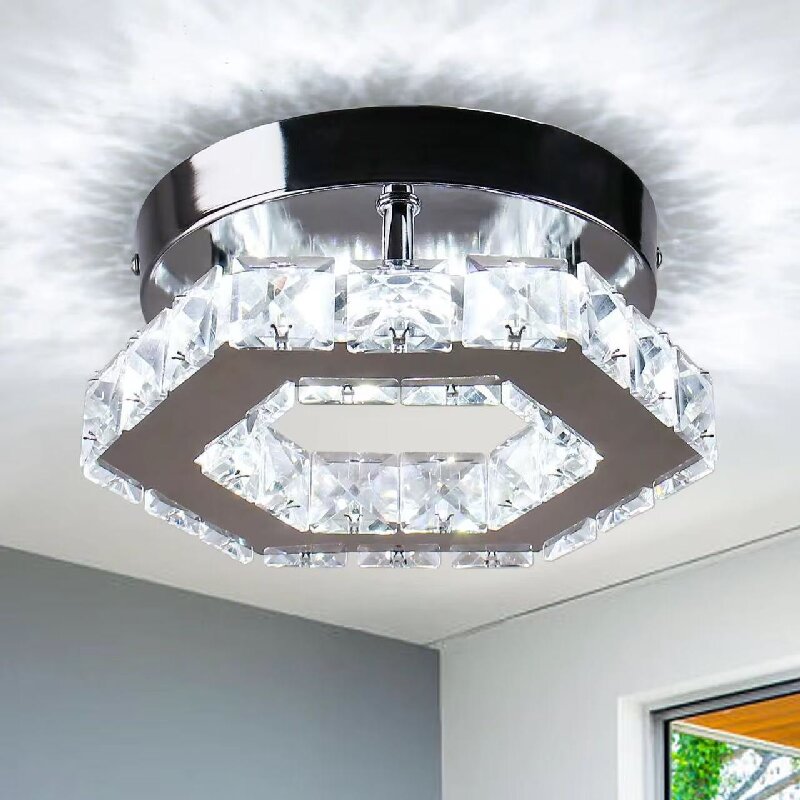 モダンクリエイティブクリスタルシャンデリア屋内 LED クリスタルシーリングライトリビングルーム廊下 LED クリスタルランプ LED 光沢シャンデリア