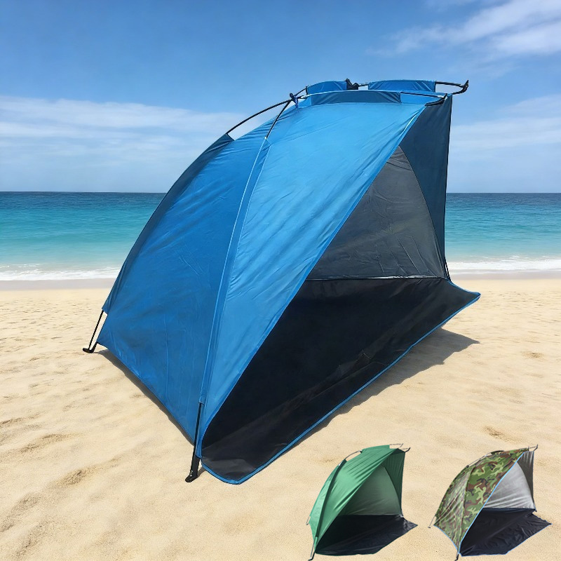 超軽量 2 人用ビーチテント、キャリングバッグ付き自動ポップアップサンシェルター、旅行用ポータブル抗 UV 釣りキャンプテント