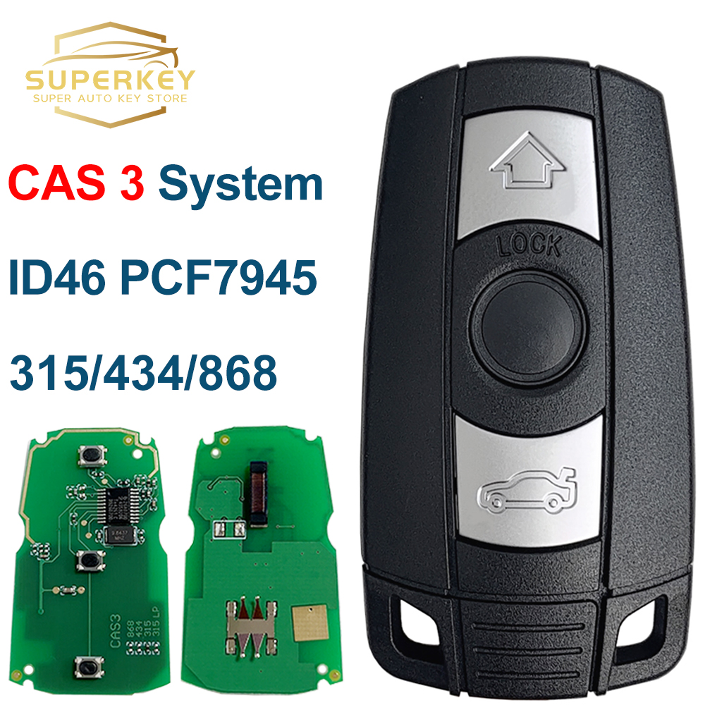 SUPERKEY リモコン車のキー BMW 1/3/5/7 シリーズ CAS 3 システム 2006-2012 PCF7945 チップ 315/868MHz スマートカードキー