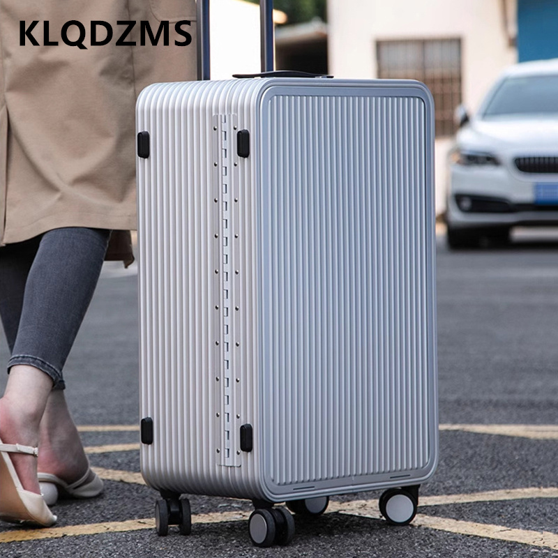 KLQDZMS キャビンスーツケース メンズ ビジネス 搭乗ボックス フルアルミニウム マグネシウム合金 トロリーケース 20"24"26"28 インチ ローリング荷物