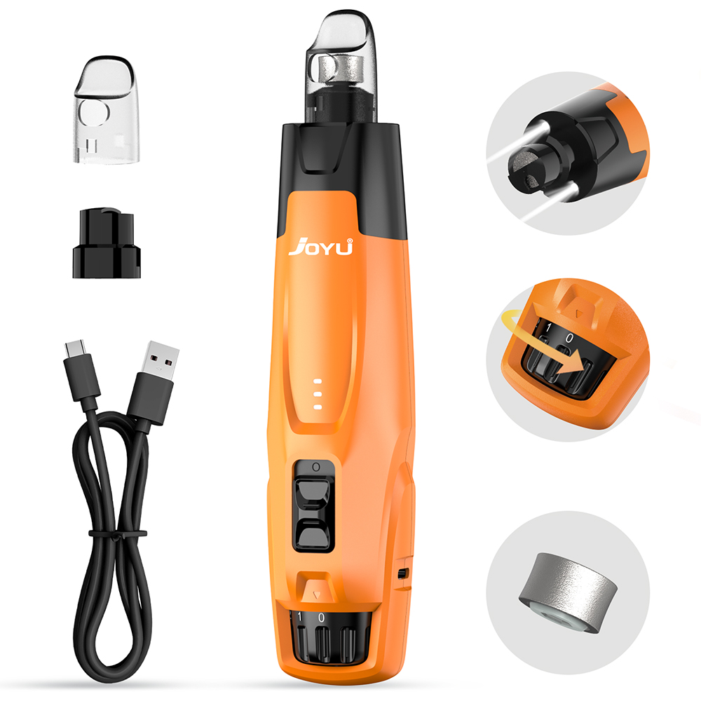 新しい 6 スピード犬用ネイルグラインダー - 50% パワーアップ犬用ネイルトリマー 2 LED ライト付き静かな 7 時間の稼働時間大中小 D