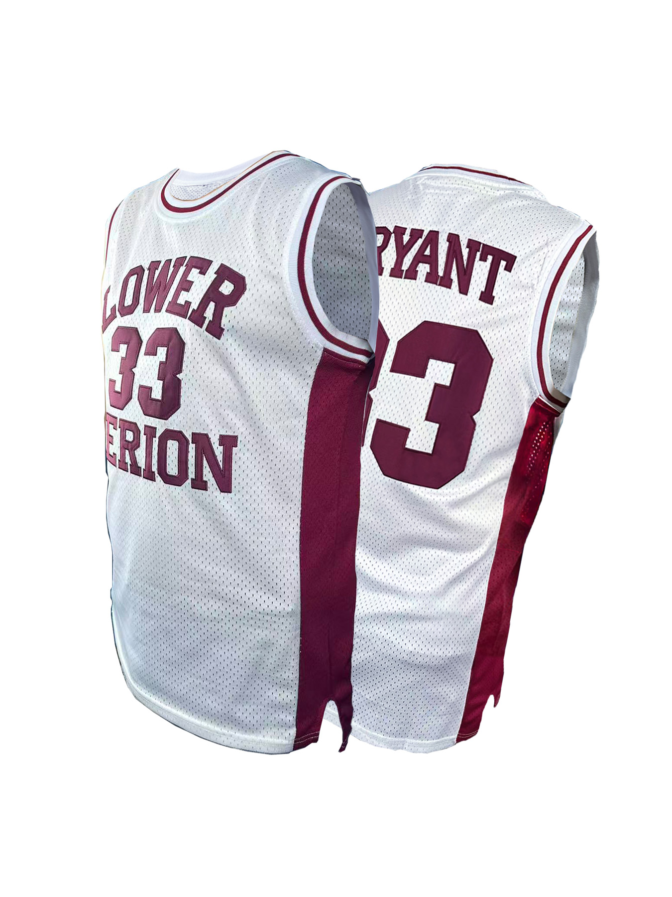 #33 Lower Merion Headgear Men's Maroon High School Retro Breathable Basketball Jersey Embroidered Tank Top