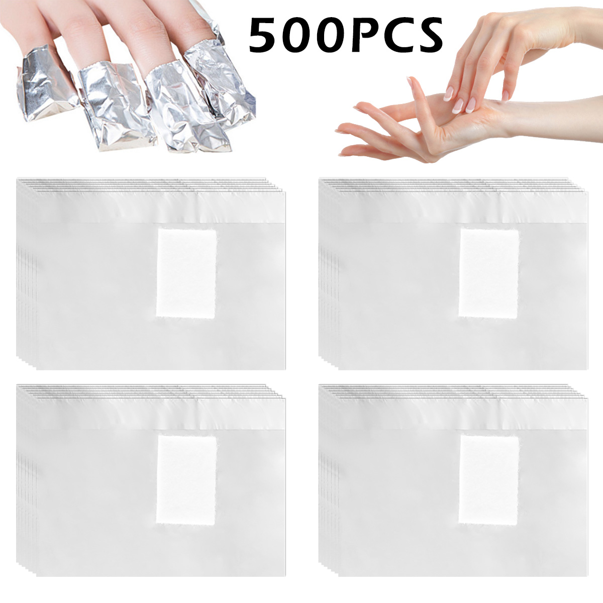 500/1000 個のネイルホイルラップネイルラップリムーバー錫箔ネイルラップネイルアートソークオフジェルポリッシュアクリル除去用除去