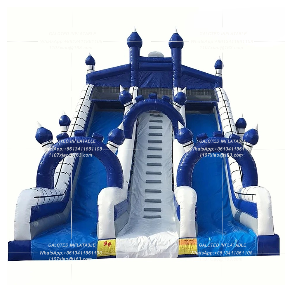 港への無料の海の船、大型商用用心棒ジャンプスライドエアプレイグラウンドダブルレーンインフレータブルスライド、城