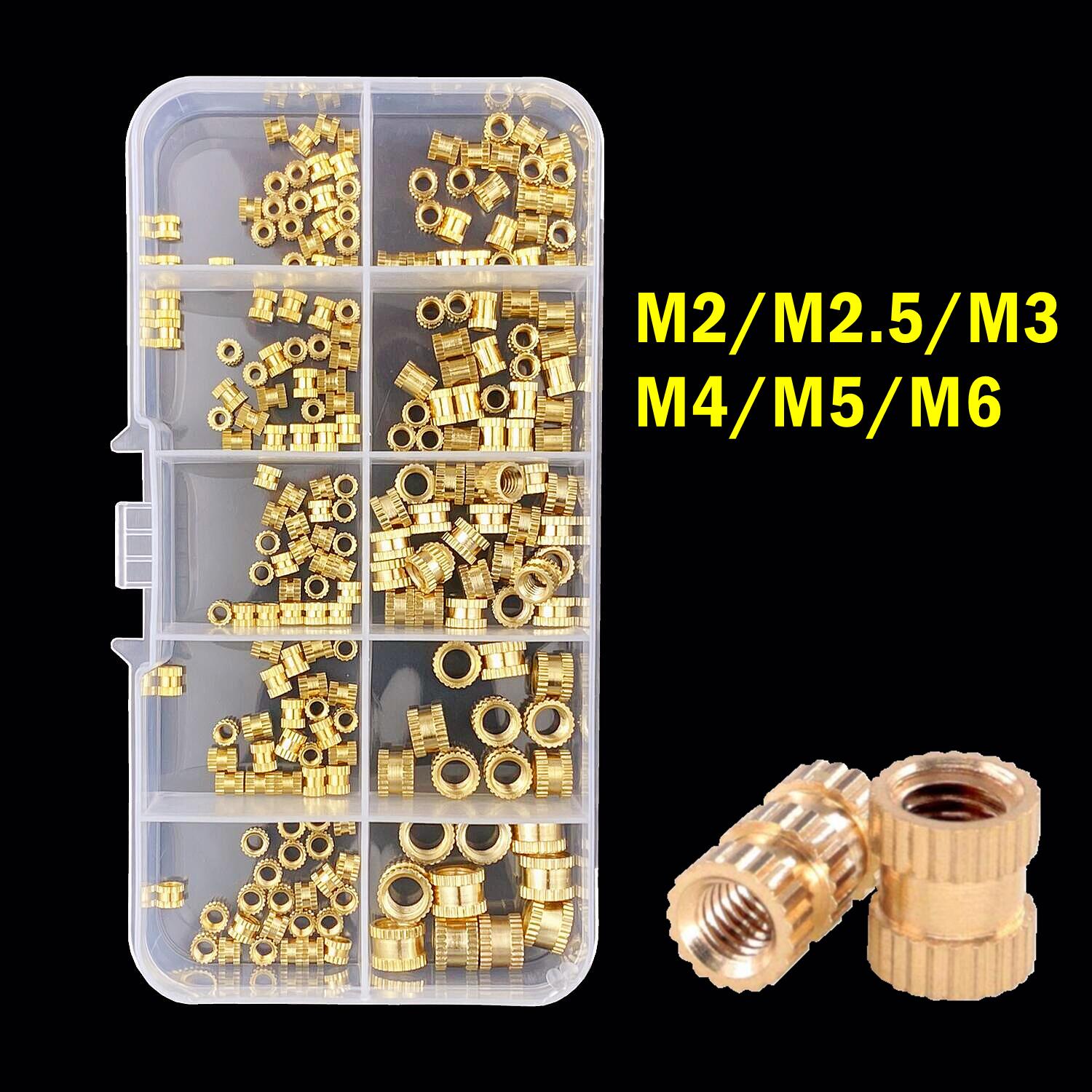 M2 M2.5 M3 M4 M5 M6 真鍮ヒートインサートナットホットメルト Nutinsert 糸ローレットダブルツイル埋め込みナット 3D プリンタアクセサリー