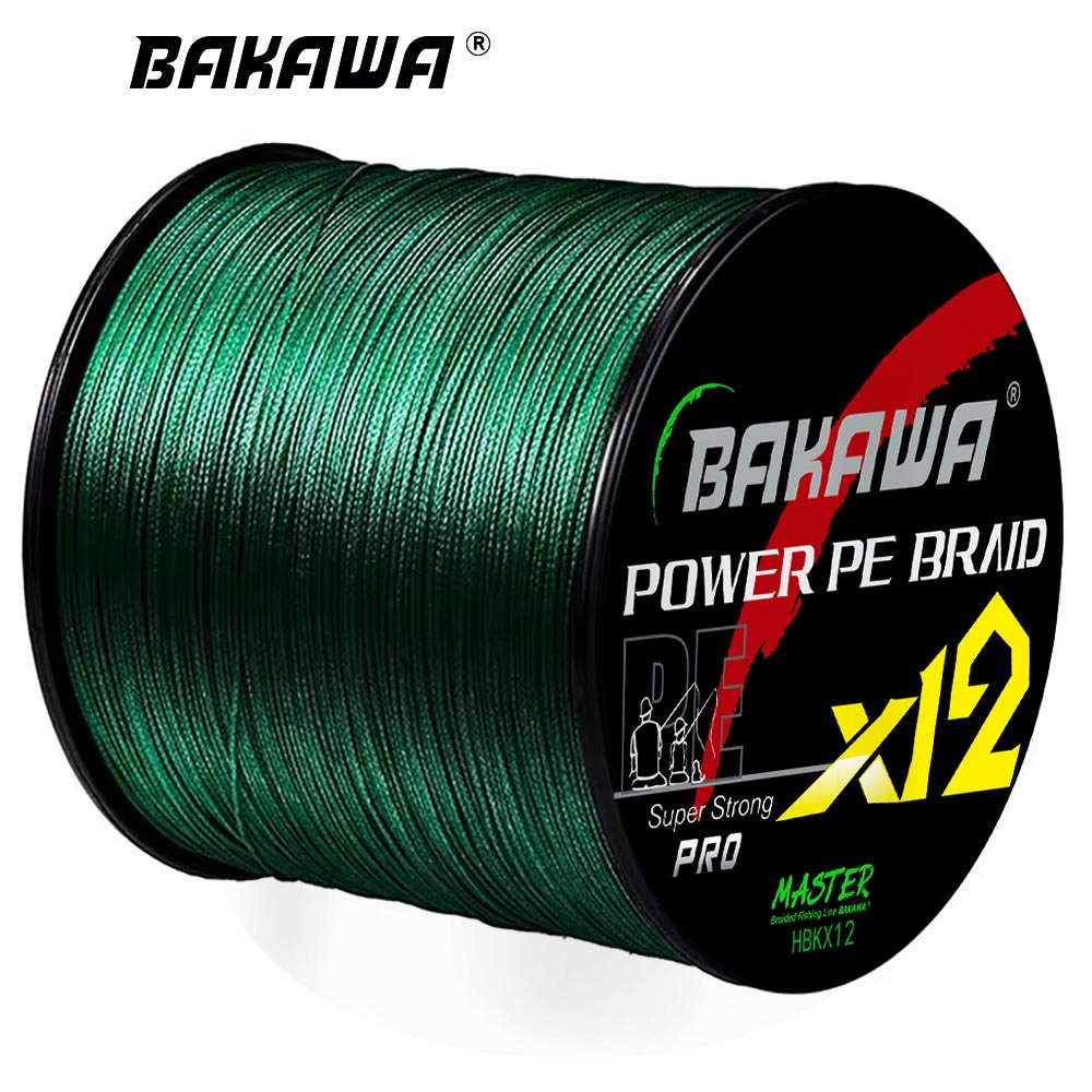 BAKAWA 12 ストランド 300 メートル 500 メートル 1000 メートル編組釣り糸 X12 PE 鯉釣り用品アクセサリー耐久性のあるマルチフィラメントペスカ新