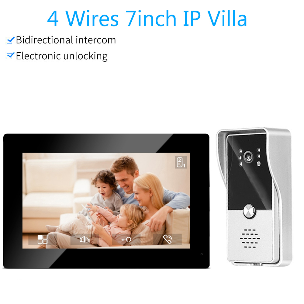 7 インチカラー有線ビデオインターホンシステムビジュアルドアホンカメラビデオドアベルドアホンキット家庭用 IP ヴィラアパート M72T