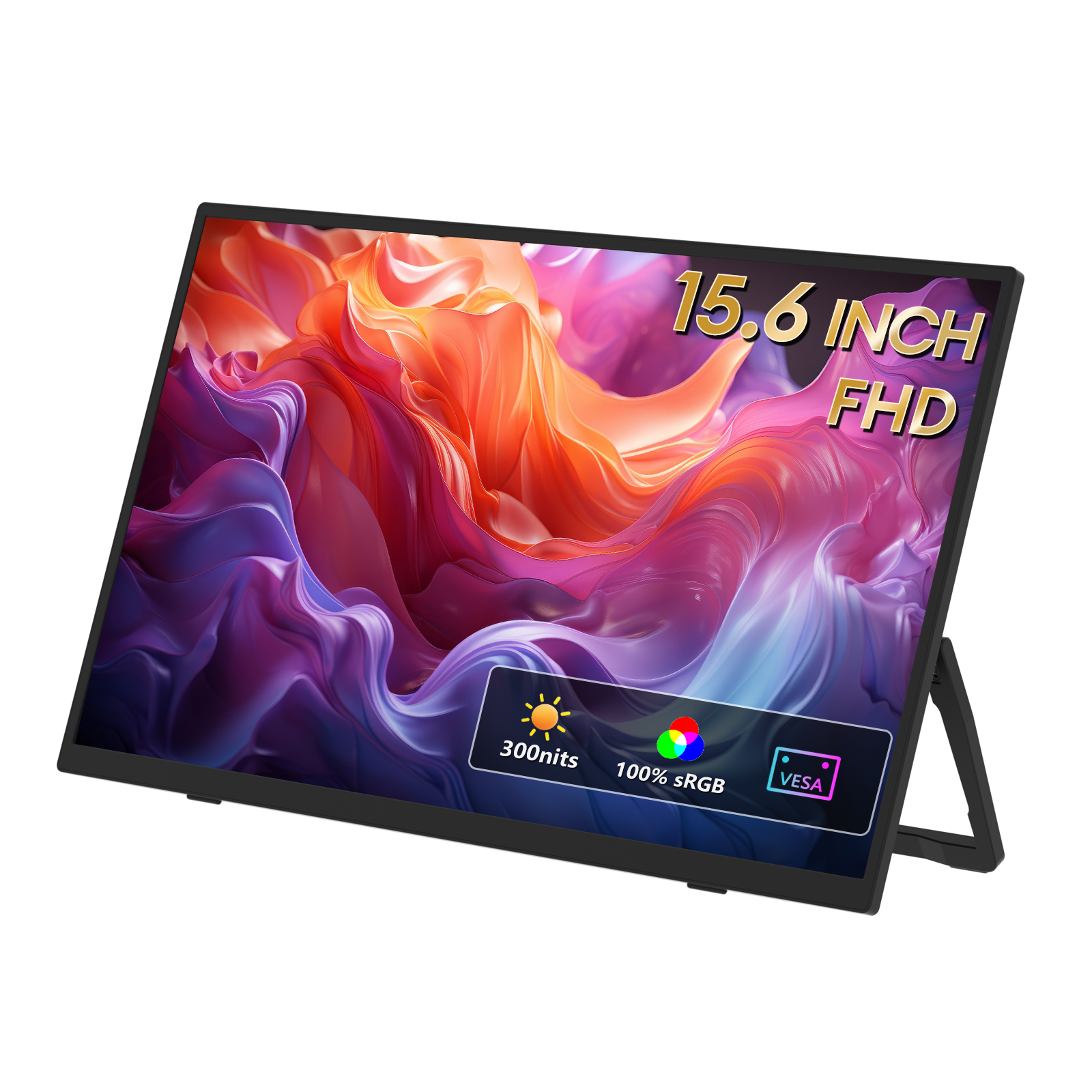 ZEUSLAP 15.6 インチ FHD 100%sRGB 300Nits 超薄型バックスタンドデザインポータブルモニター電話ゲームラップトップ用