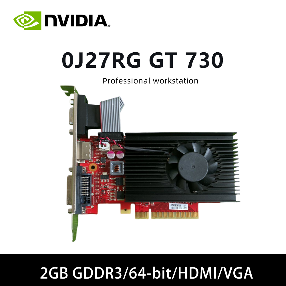NVIDIA GT730 GPU 0J27RG グラフィックカード PC用 HDMI VGA DVI PCI-E 2.0対応 シングルファン デスクトップ