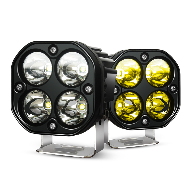3 "40 ワット Led スポットライトランニングライト防水スクエアヘッドライトフォグランプホワイト/イエロー車オートバイ SUV ATV トラック