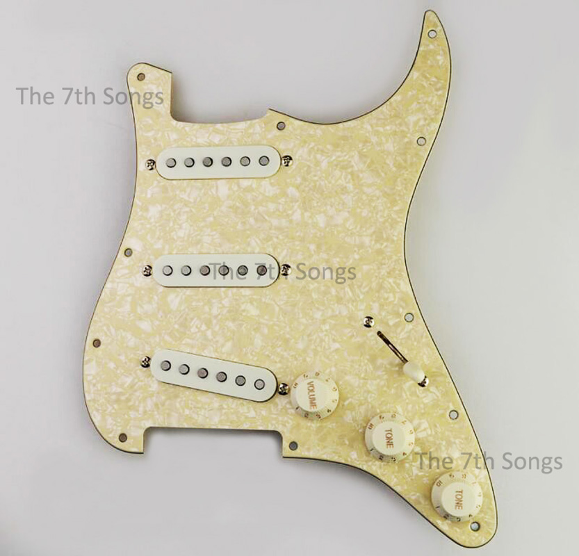 1954 アルニコ 3 SSS 11 穴 ST ギター搭載ピックガードピックアップギター配線複数色配線済み