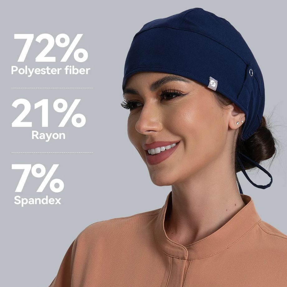 KUNGFU SCRUBS Soft Surgical Cap Nurse Hats Scrubs Cap Sweat-absorbent w/ Elastic Medical Nursing Workcap Both Man And Women