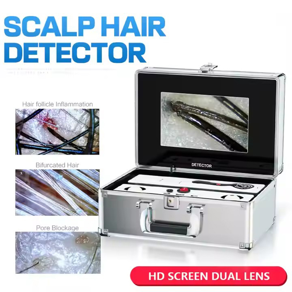 10 インチ HD 頭皮検出器デジタルヘアスキンアナライザー顕微鏡毛包テストおよび皮膚分析拡大鏡 50/200X