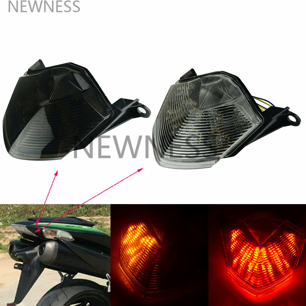 統合 LED リアテールライトブレーキターンシグナルウインカーランプ Kawasaki Z750 2007-2013/Z1000 2007/ZX6R 2009-2012/ZX10R 08-10