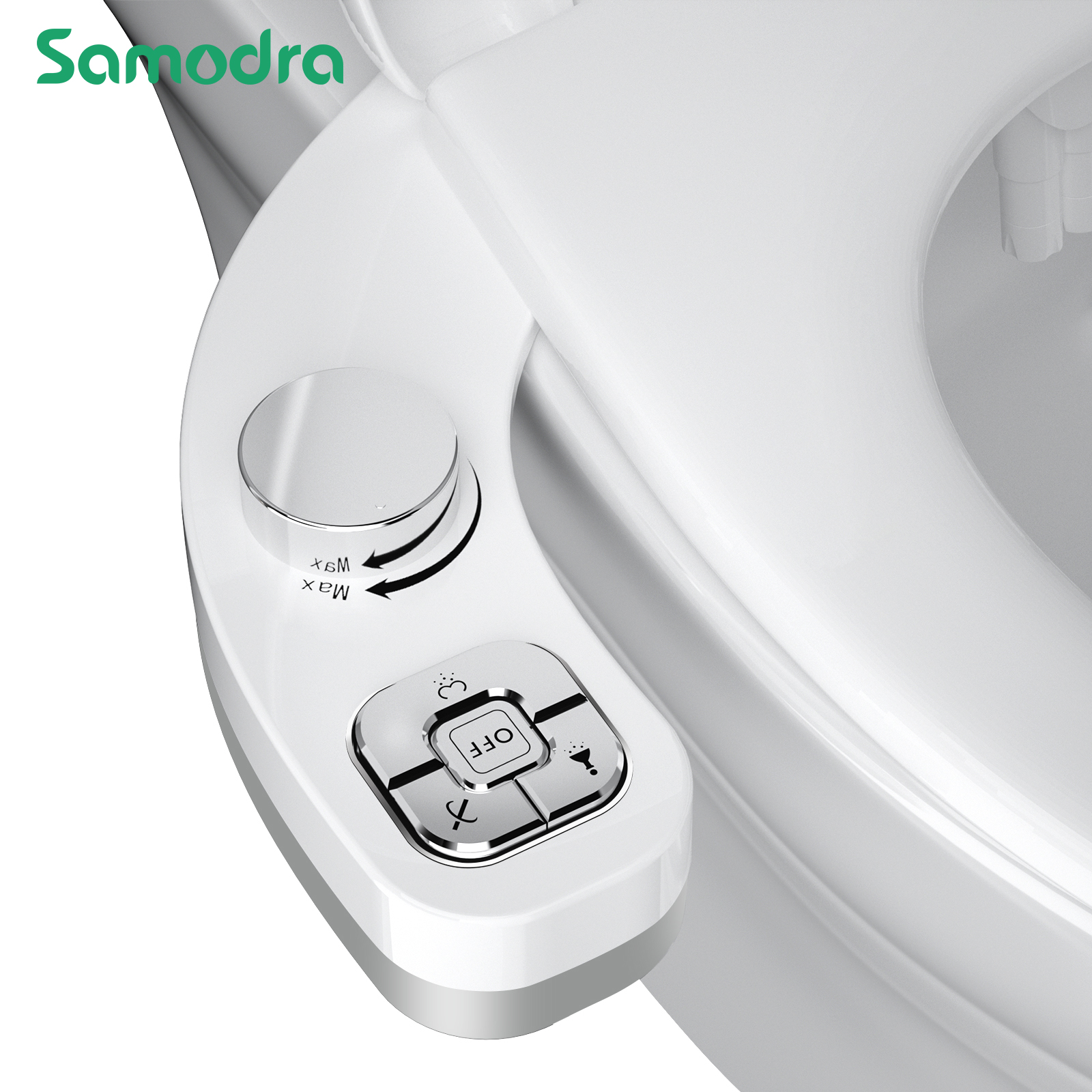 SAMODRA ボタンビデ - 非電気自動洗浄デュアルノズル (前方および後方洗浄) 清水ビデ便座アタッチメント