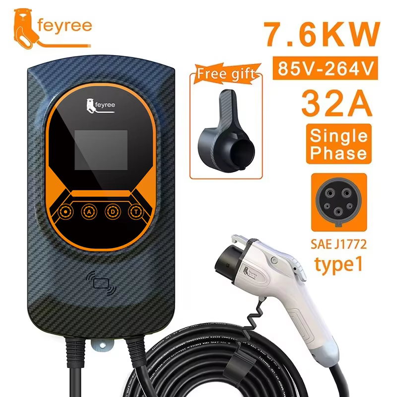 Feyree EVSE ウォールボックス EV 充電器 Type1 50A 12KW 急速充電 32A 7.6KW 40A 9.6KW 単相充電ステーション電気自動車用
