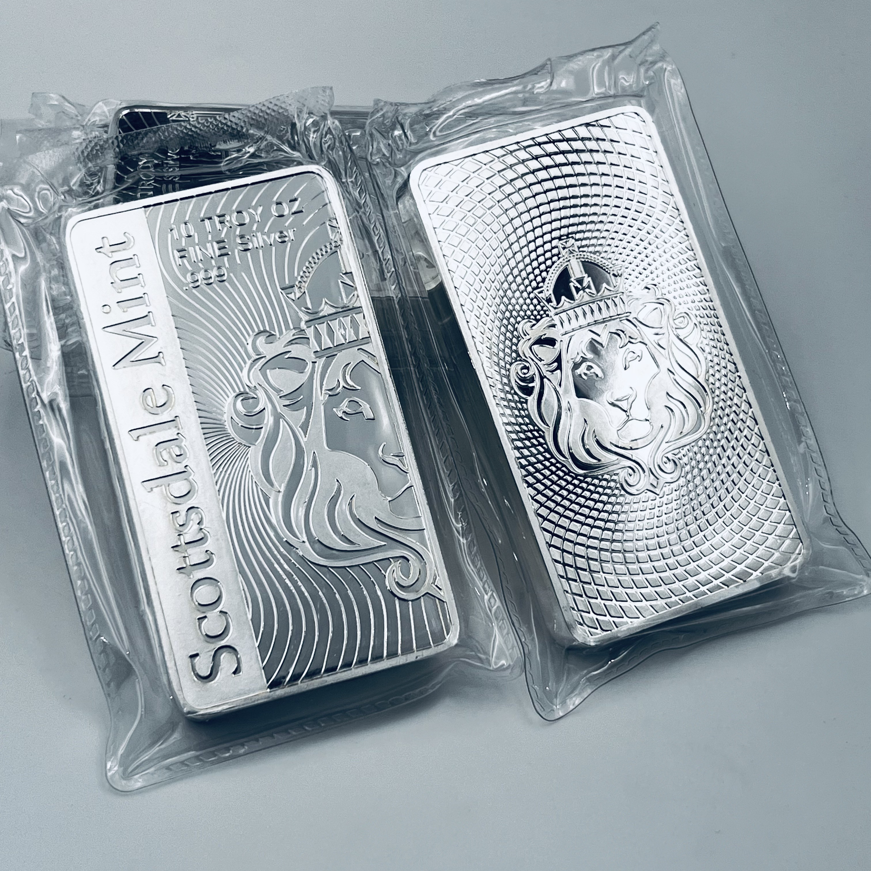 1 PC 磁気なしライオンヘッド 10 オンス シルバーメッキ SCOTT - SDALE バッジ 真空密封梱包 収集価値のある USA バー