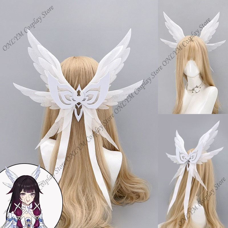 Columbina 原神コスプレかぶと原神インパクト Columbina 帽子ロリータかぶと天使の耳の羽アクセサリー女性のための