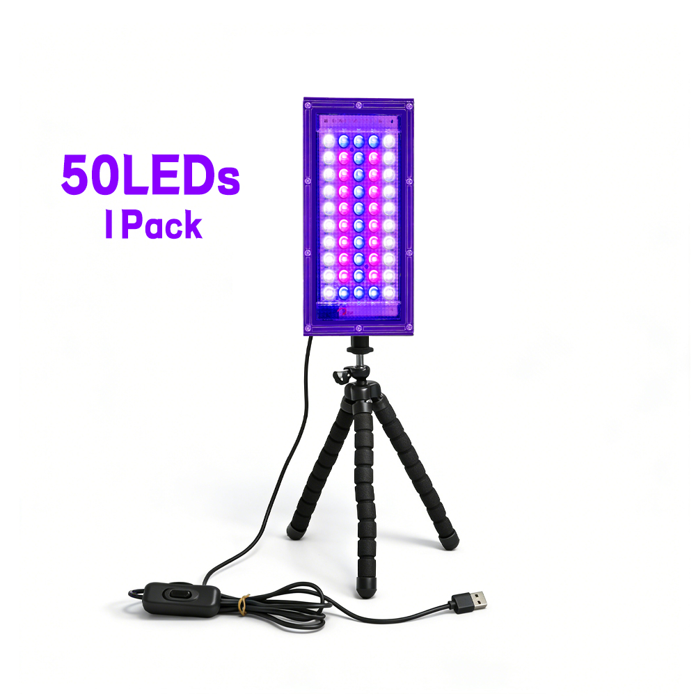 50 LED フルスペクトル植物成長ライト USB 5V 調整可能な 3 爪ブラケットラマダンイースター家庭菜園結婚式の装飾