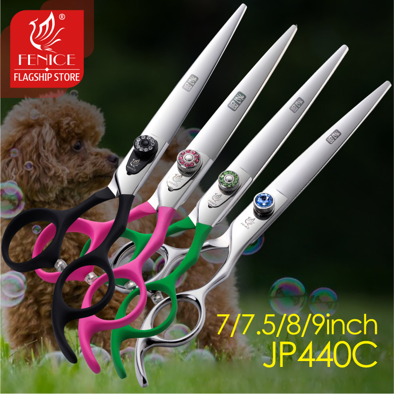 フェニーチェ 7.5 /8.0 /9.0 /9.5 /10 インチ高品質カラフルなハンドルプロフェッショナルペットグルーミング犬はさみカットストレートはさみ