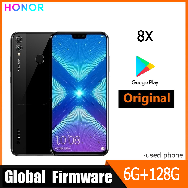 HONOR 8X 4G グローバルファームウェアスマートフォン CPU Haisi Qilin 710 6.5 インチ 3750mAh x8 リアカメラ 20MP 6G128G 中古電話
