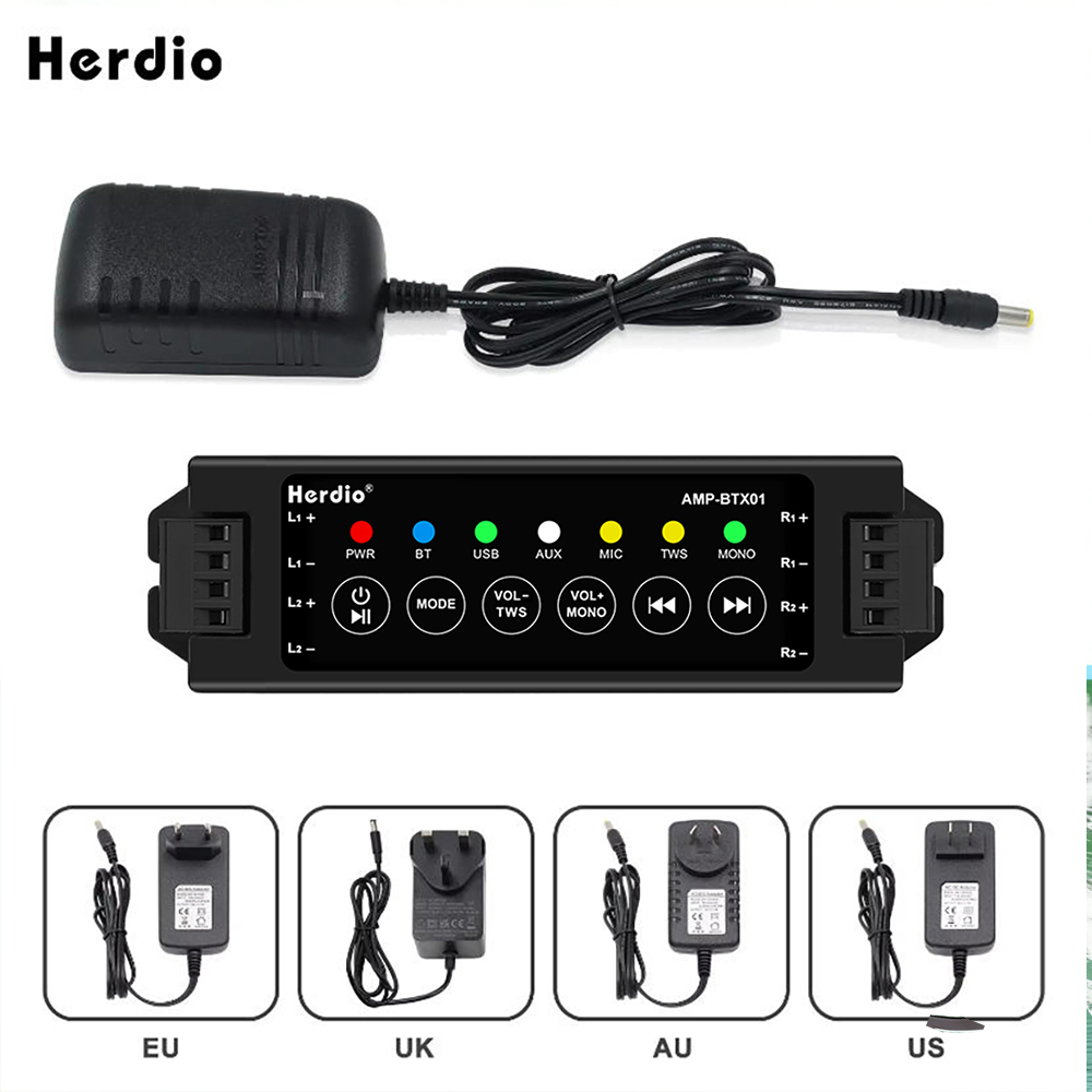 Herdio 4 ウェイ ホーム パワー アンプ オーディオ Bluetooth