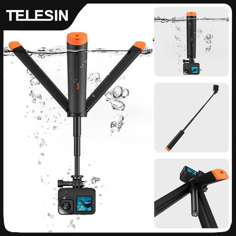 TELESIN 水中浮力バーダイビング拡張可能な Selfie スティック三脚 Gopro Insta360 DJI OSMO アクションカメラアクセサリー