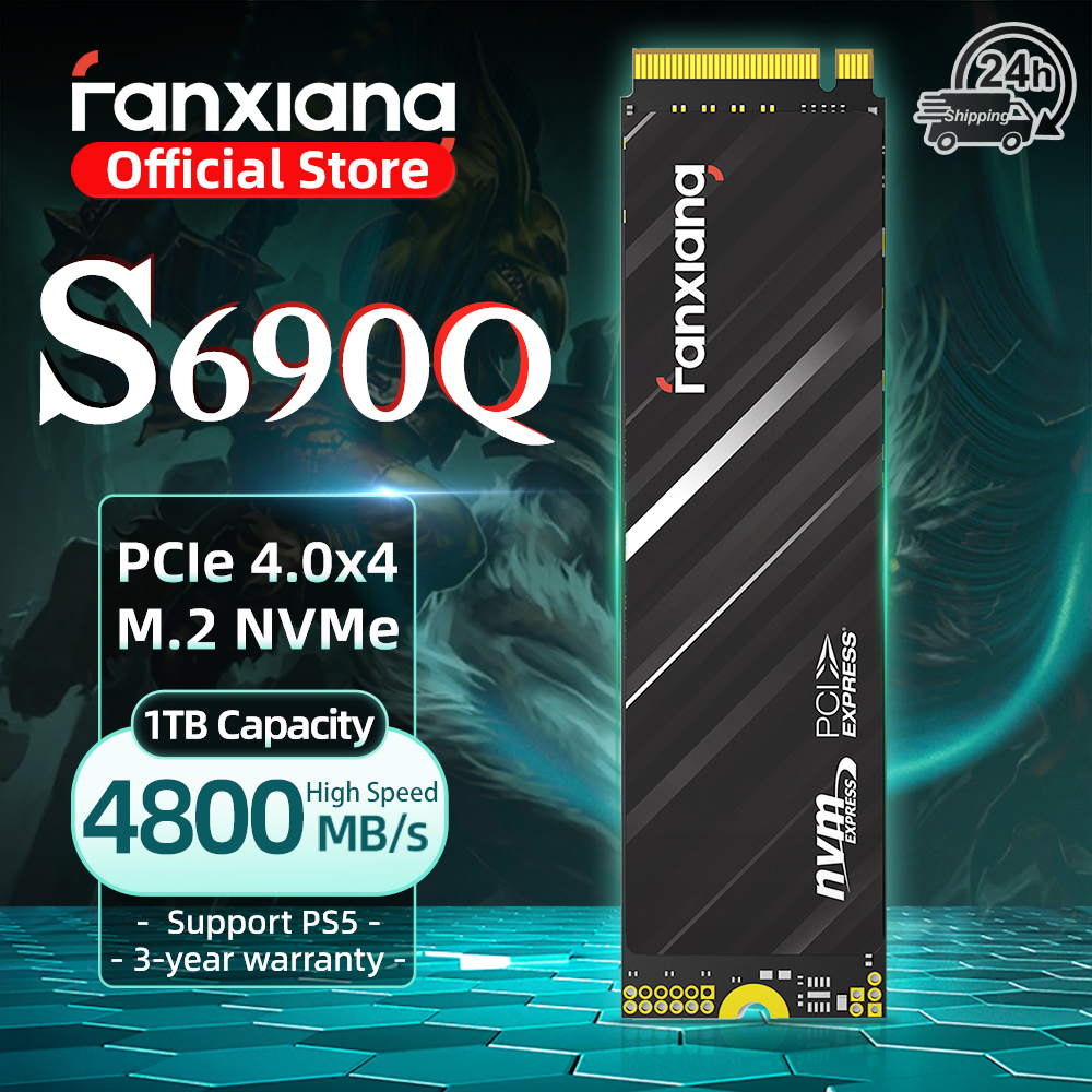 Fanxiang S690Q 4800MB/s SSD NVMe M.2 2280 PICE4.0 1TB 2TB 内蔵ソリッドステートゲーミングハードディスク SSD ドライブ PS5 PC ラップトップ用
