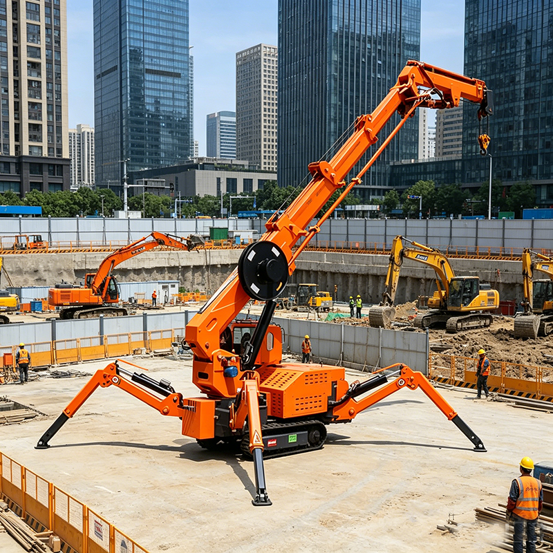 重荷重スパイダー建設クレーン クローラーリフティング ホイスト強化ブーム構造倉庫マテリアル ハンドリング用ミニ クレーン