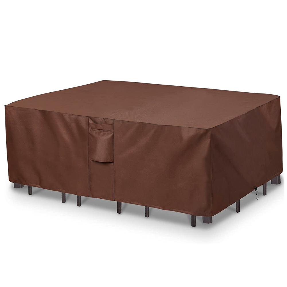 ブラウン 420D ヘビーデューティ屋外防水パティオ家具カバー庭雨雪防風抗 UV カバーソファテーブル椅子