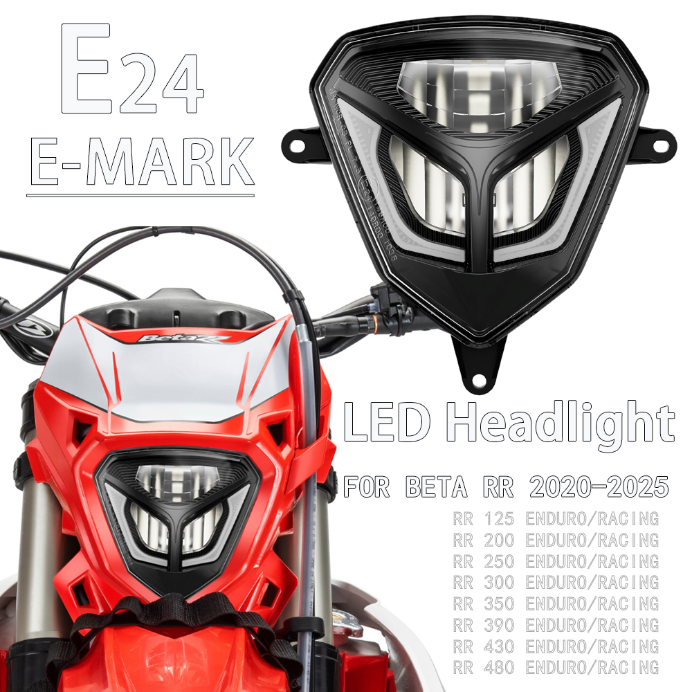 LED ヘッドライトヘッドランプベータ RR 125 200 250 300 350 390 430 480 Xtrainer 2020-2025 エンデューロレーシングオートバイヘッドライトランプ