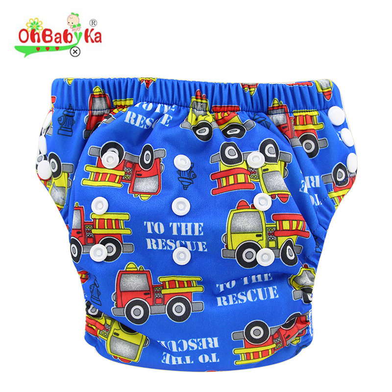 Ohbabyka 再利用可能な布おむつカバー洗えるベビートレーニングパンツベビートイレトレーニングおむつ調節可能なサイズおむつ