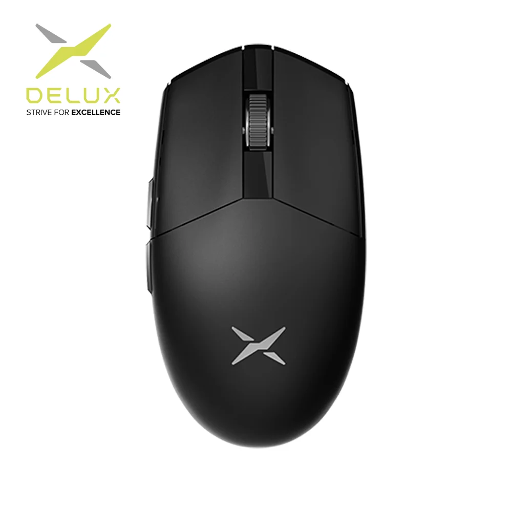 Delux M200 ワイヤレス ゲーミング マウス、24000 DPI、PAW3311、2.4GHz Bluetooth 有線接続 500mAh 充電式マウス 56.4g 超軽量