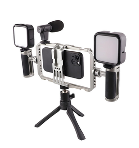 Wesport 汎用多機能ポータブルハンドヘルド手ぶれ補正アルミ合金製スマホスタンド・動画撮影用ケージフレーム